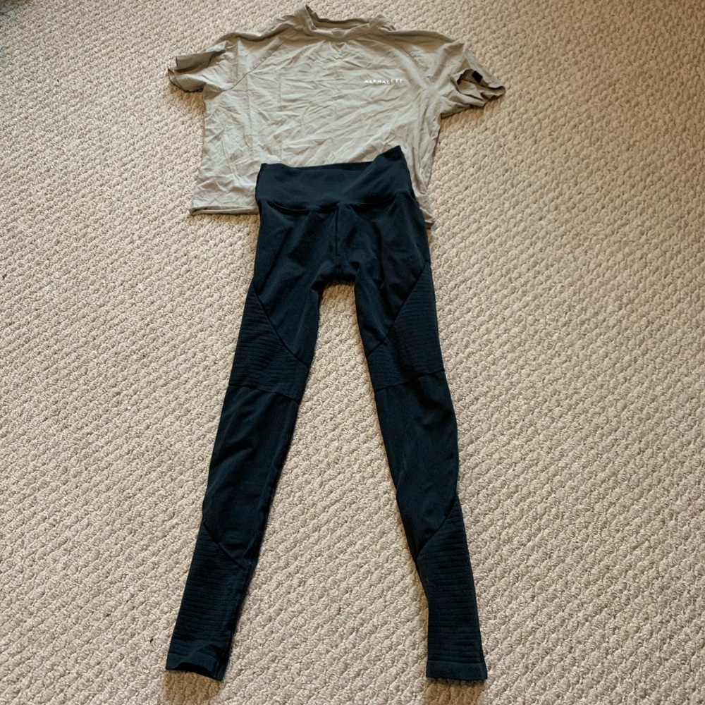 Preowned Alphalete Revival Leggings and Crop Top